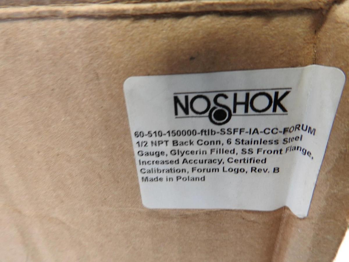 NOSHOK 60-510-1000-psi-SL 1/2 NPT Back Conn, 6 Stainless Steel Gauge, Silicone F