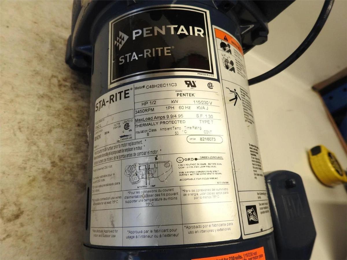 New Oem Pentair Sta-Rite C48H2EC11C3 Centrifugal Pump HP 1/2 115/ 230 Volt