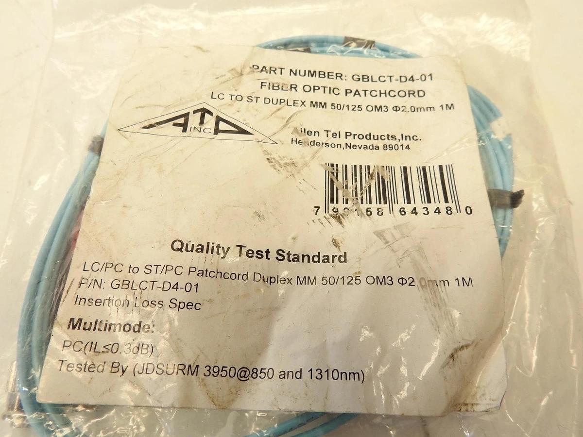 Lot Of 12 ALLEN TEL PRODUCTS GBLCT-D4-01 Fiber Optic Lot of 2 packes infinite al