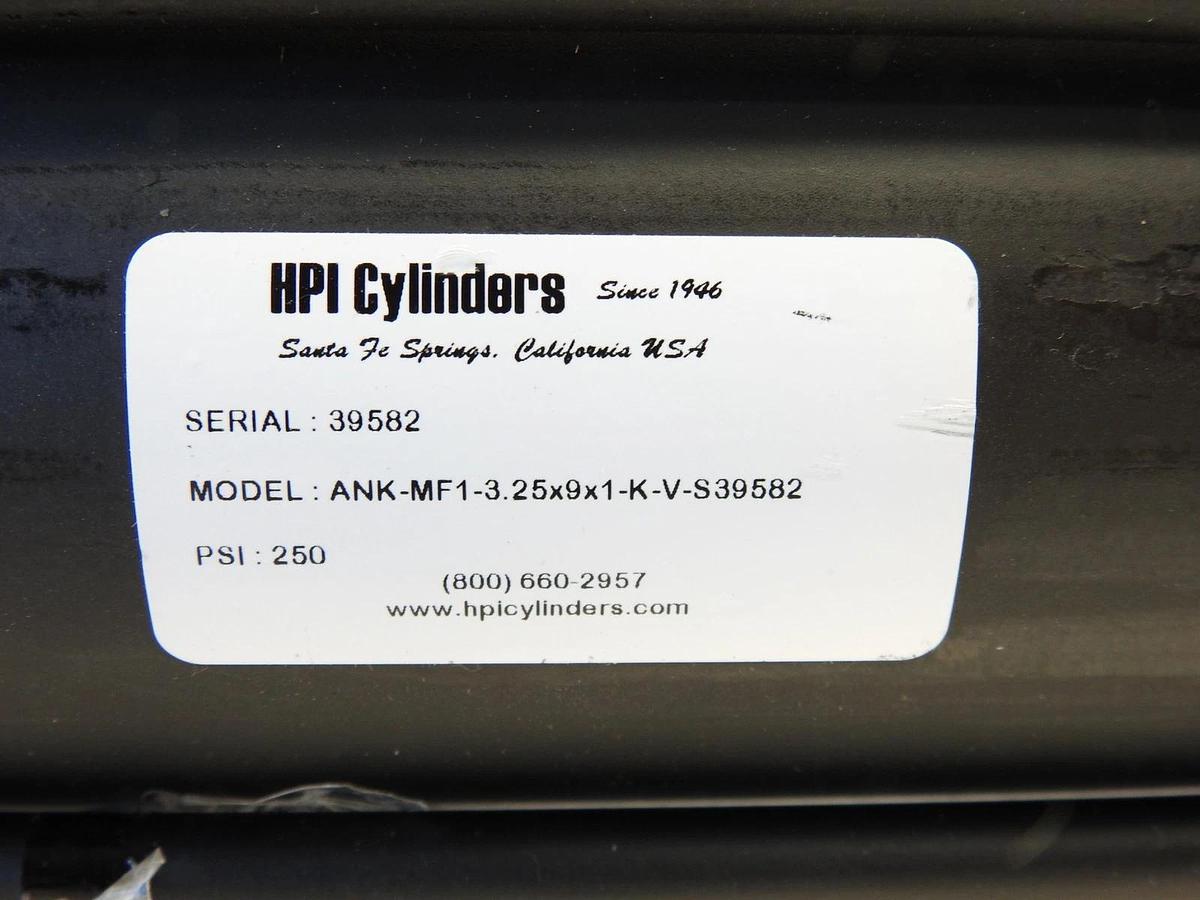 New HPI Cylinders ANK-MF1-3.25X9X1-K-V-S39582 250 PSI Hydraulic Cylinder