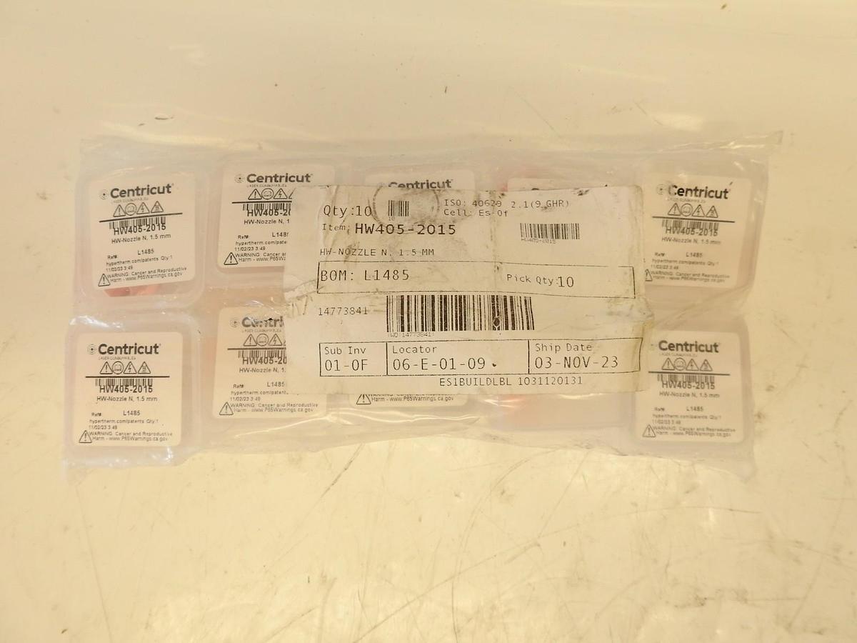 Lot Of 10 Centricut HW405-2015, HW-Nozzle N, 1.5mm