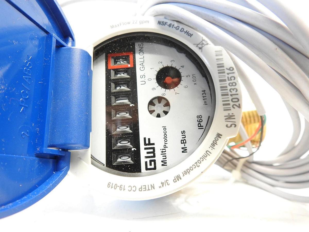 GWF Multi Protocol M-Bus Meter Unico2code MP 3/4" NTEP CC 19-019 NSF-61-G-D-Hot