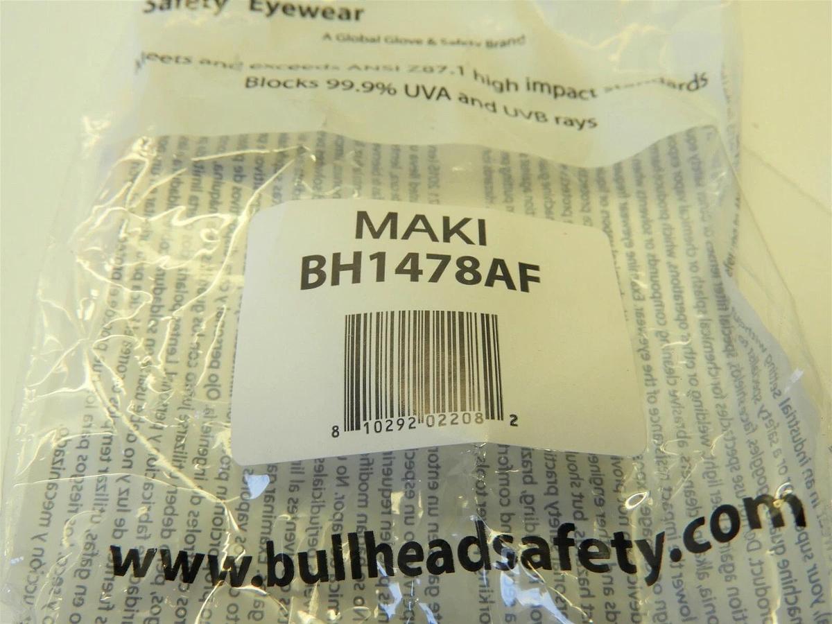 Bullhead Safety Eyewear BH1478AF Maki, Crystal Brown Frame, Anti-Fog Lens