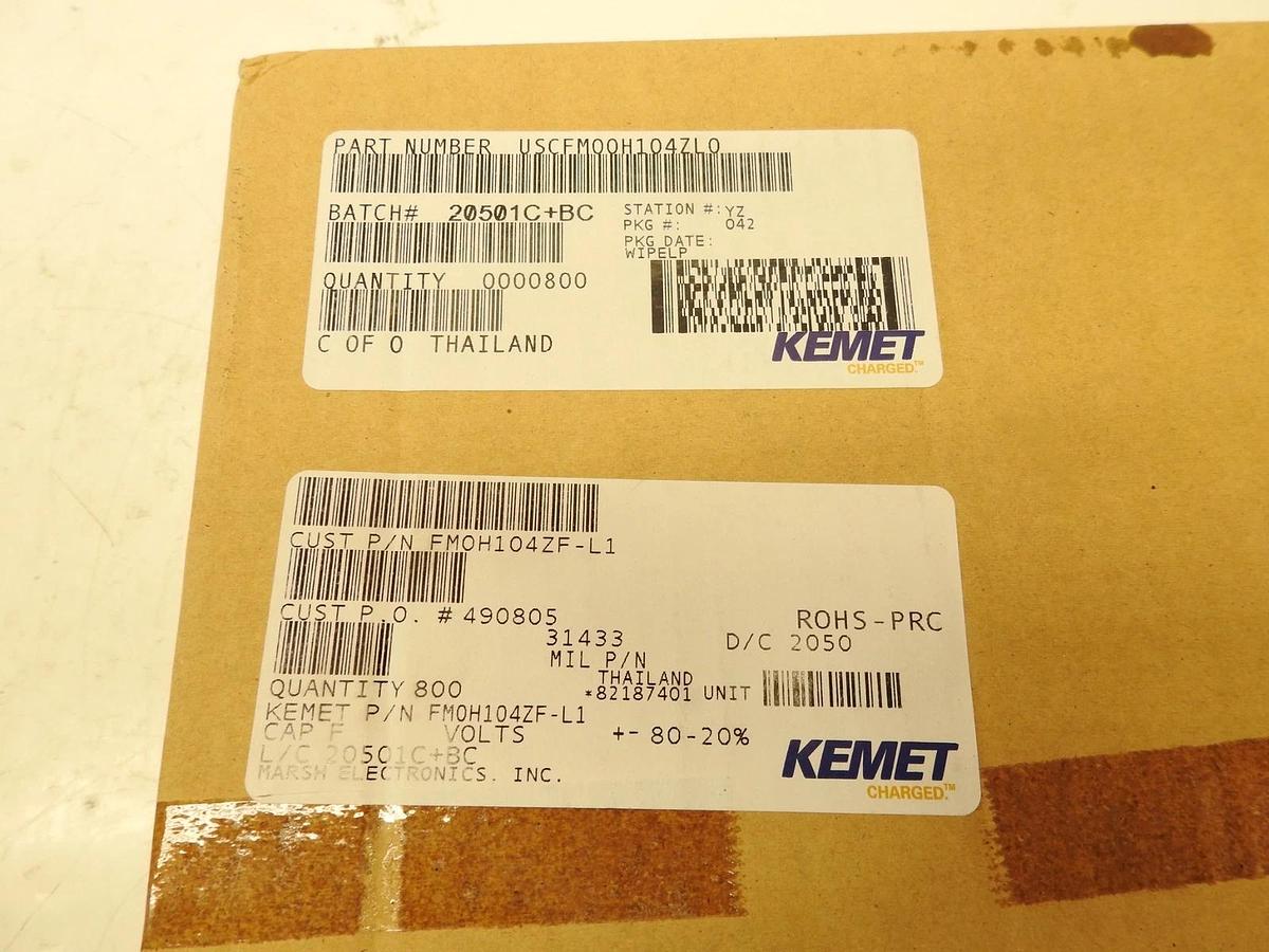 Kemet FM0H104ZF-L1 Radial Molded Double Layer Super Capacitors 0.1 F, Box of 800