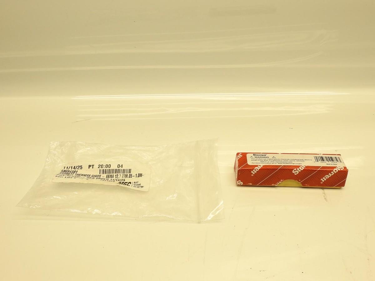 Starrett 049659-55974 20 Piece, 0.05mm to 1 Thick, Parallel Feeler Gage Set