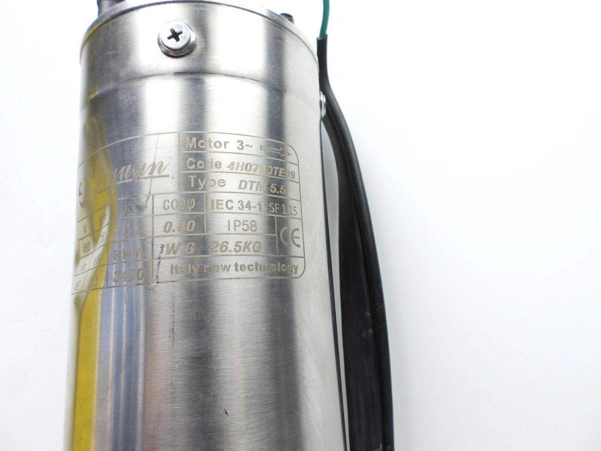 New Liyuan Submersible Pump 4H0750TE09 7.5HP 460V 60Hz 3450Rpm 12.7A 26.5Kg