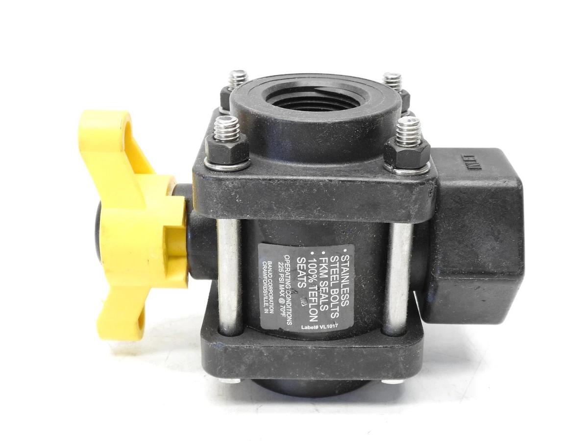 Banjo V100bl 1" Fnpt Polypropylene Ball Valve 3-Way