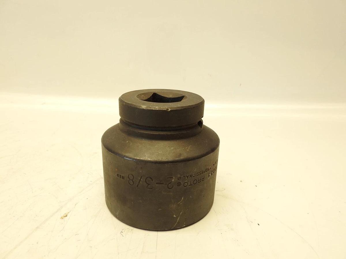 PROTO Impact Socket: 1 in Drive Size, 2 3/8 in Socket Size, 12-Point, Std, Black
