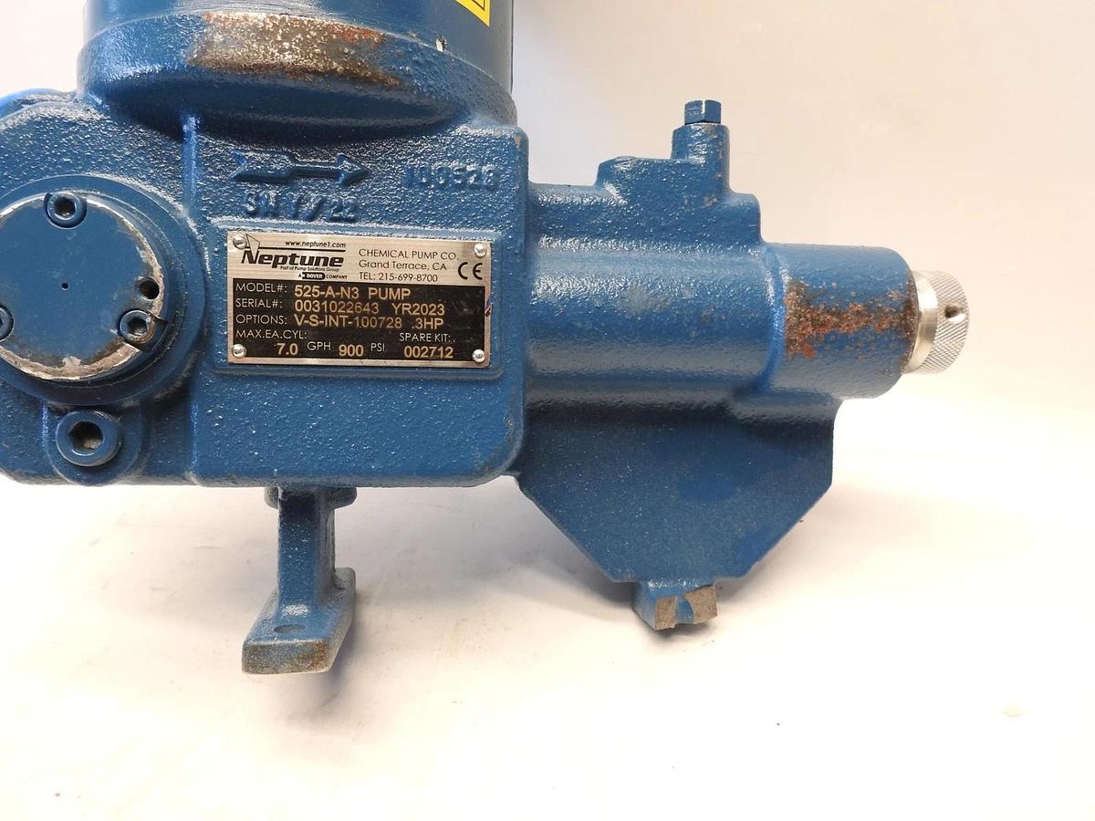 NEPTUNE 525-E-N3 Hydraulically Actuated Diaphragm Pump; SS/PTFE, 7.0 GPH 900 PSI