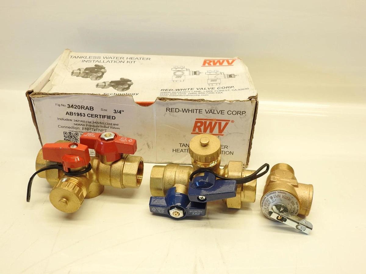 RWV 3/4 Inch Lead Free Tankless Water Heater Installation Kit 3420RAB