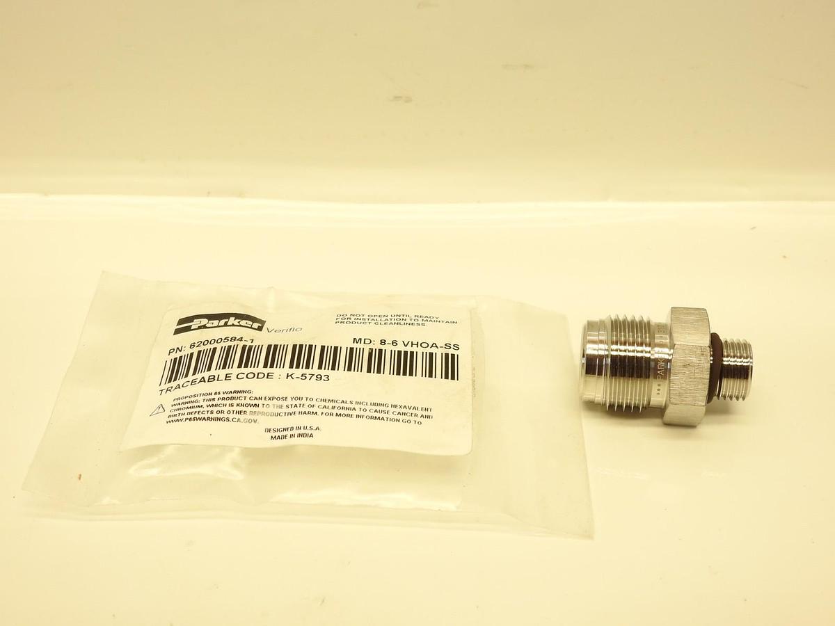 New Genuine Oem Parker 62000584-1 8-6 VHOA-SS Veriflo Connector Fitting