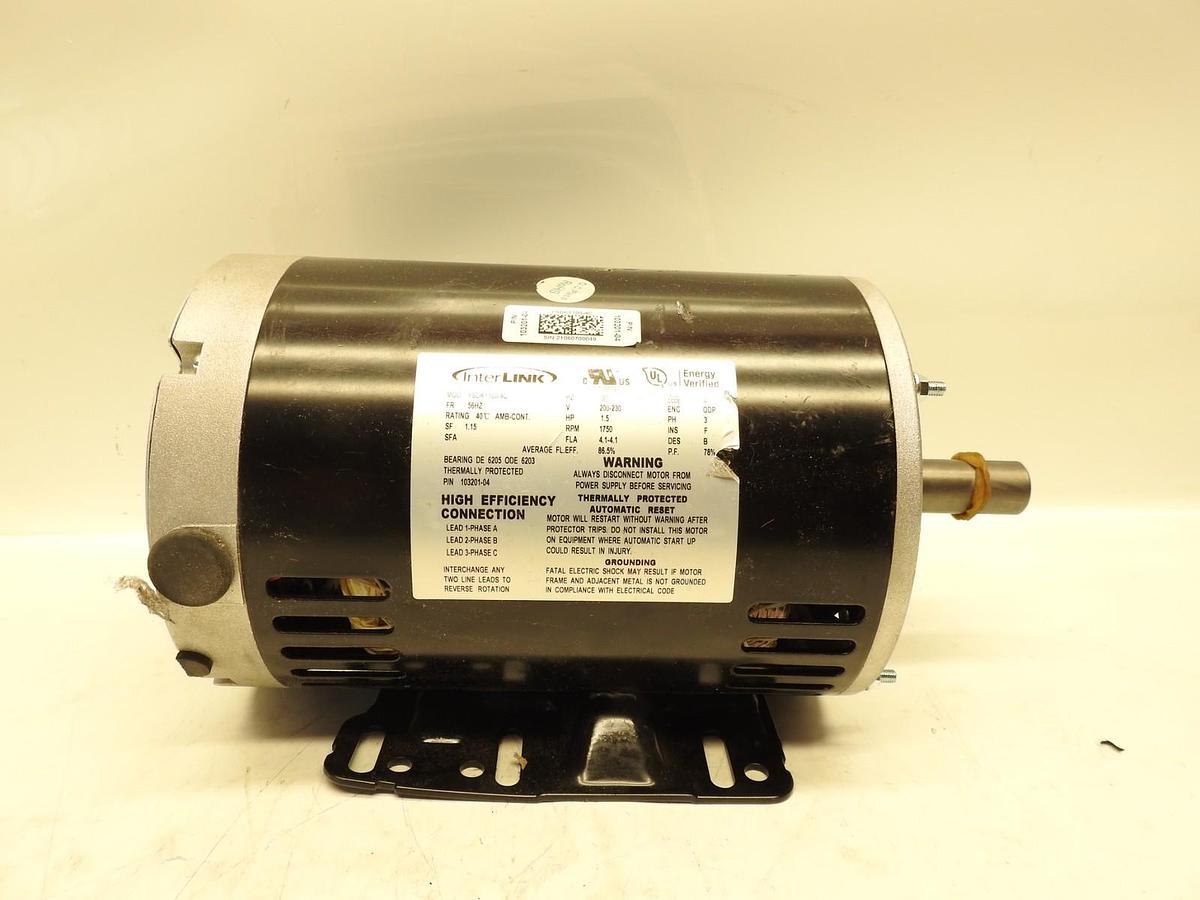 New Oem Interlink YSDK1100-4C Refrigeration Fan Motor 56HZ 1.5HP 1750 RPM 200-23