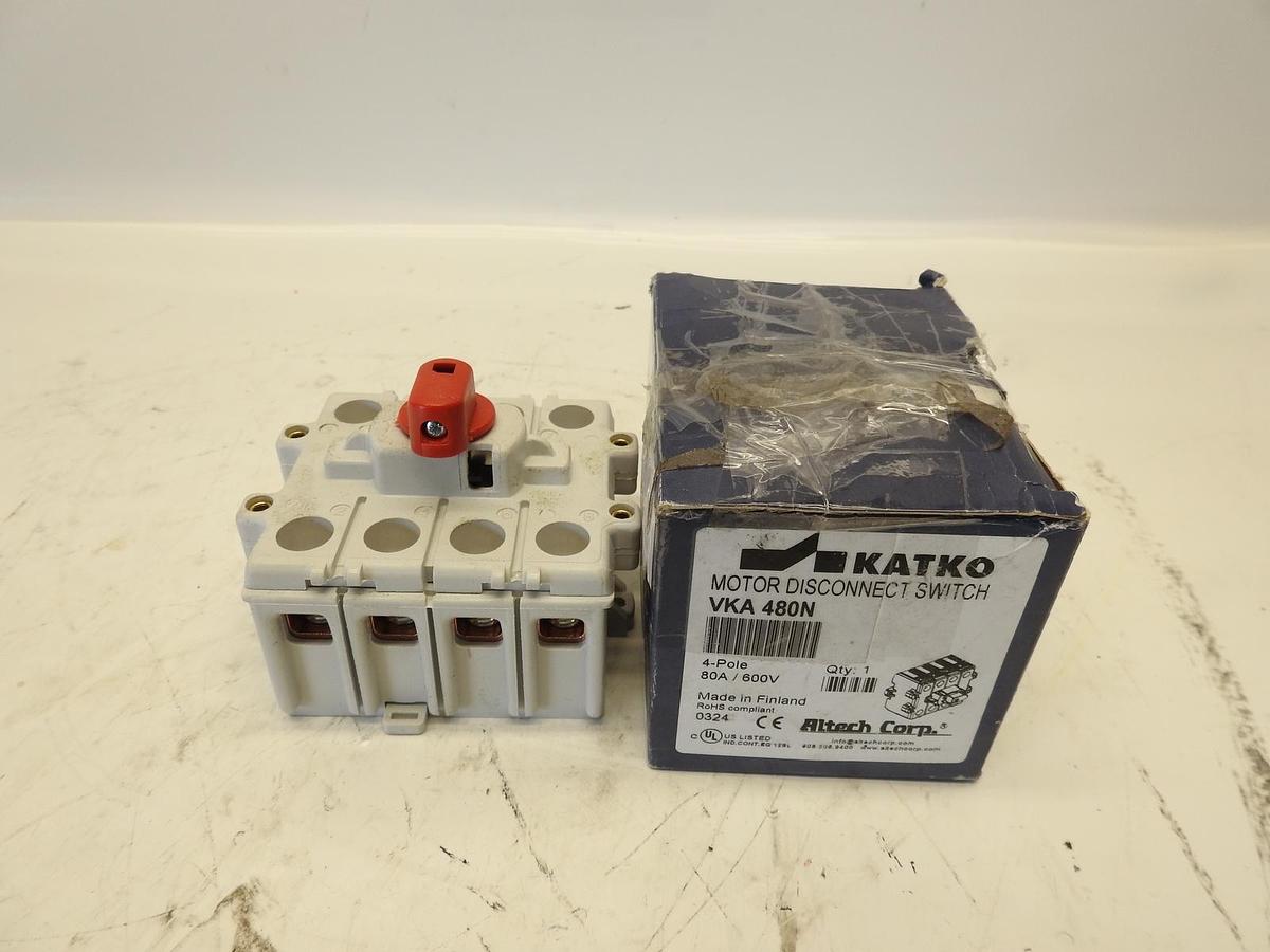 Genuine Altech VKA480N Motor Disconnect Switch 4-Pole 80A 600V