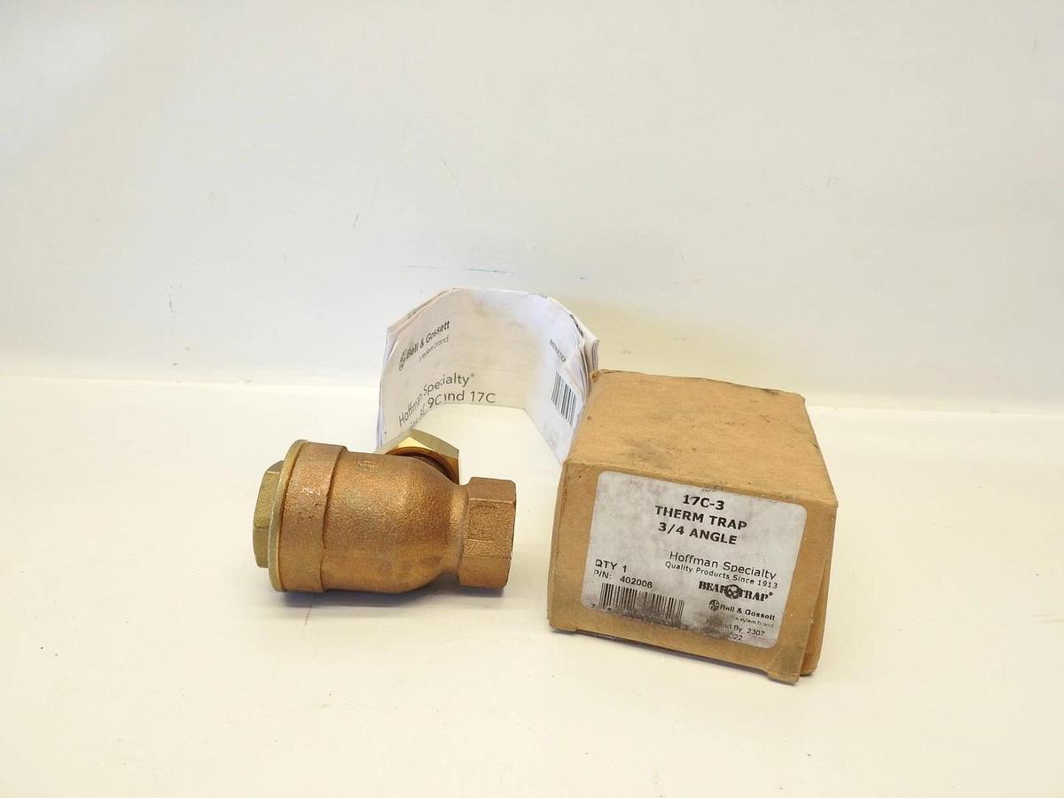 New Oem BELL & GOSSETT 17C-3 THERM TRAP 3/4 ANGLE 402006