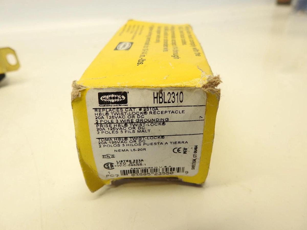 Hubbell Bryant Locking Receptacle Outlet Twist Lock NEMA L5-20R 20A 125V HBL2310