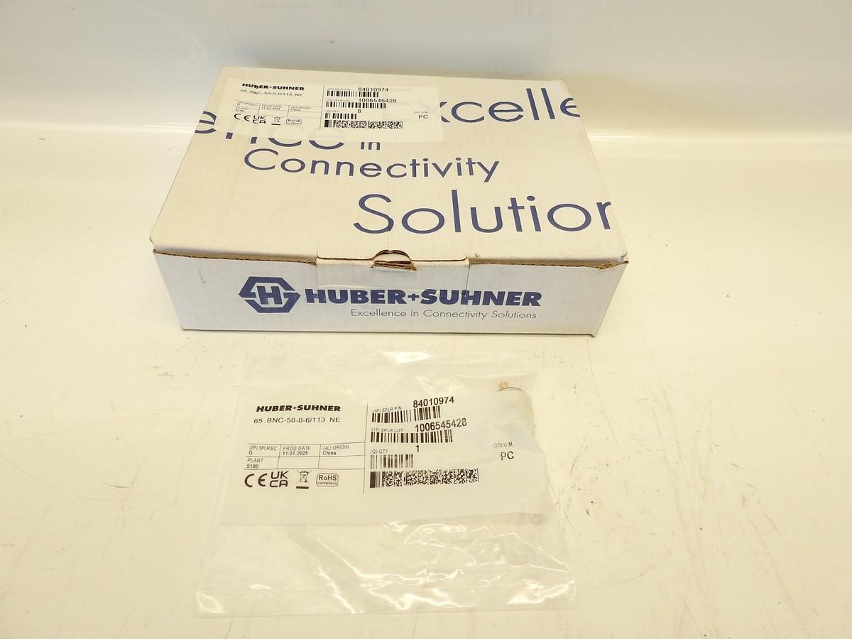 Lot Of 8 Huber+Suhner 65_BNC-50-0-6/113_NE COAXIAL TERMINATION, 50 Ohm, BNC, plu