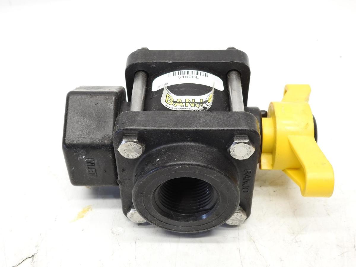 Banjo V100bl 1" Fnpt Polypropylene Ball Valve 3-Way