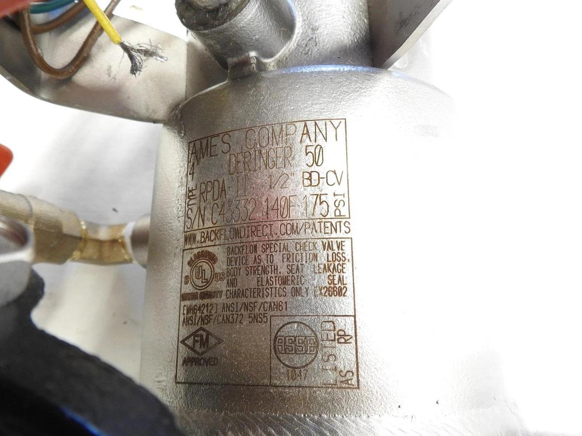 New 4" Ames Deringer 50 (RPDA-II) Reduced Pressure Detector Backflow Preventer