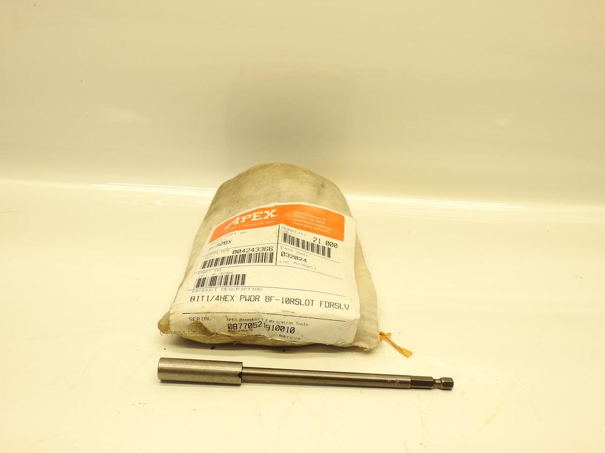Lot Of 21 Apex P-328X Power Bit Slotted Head, Imperial, 8F-10R Bit Industry Size