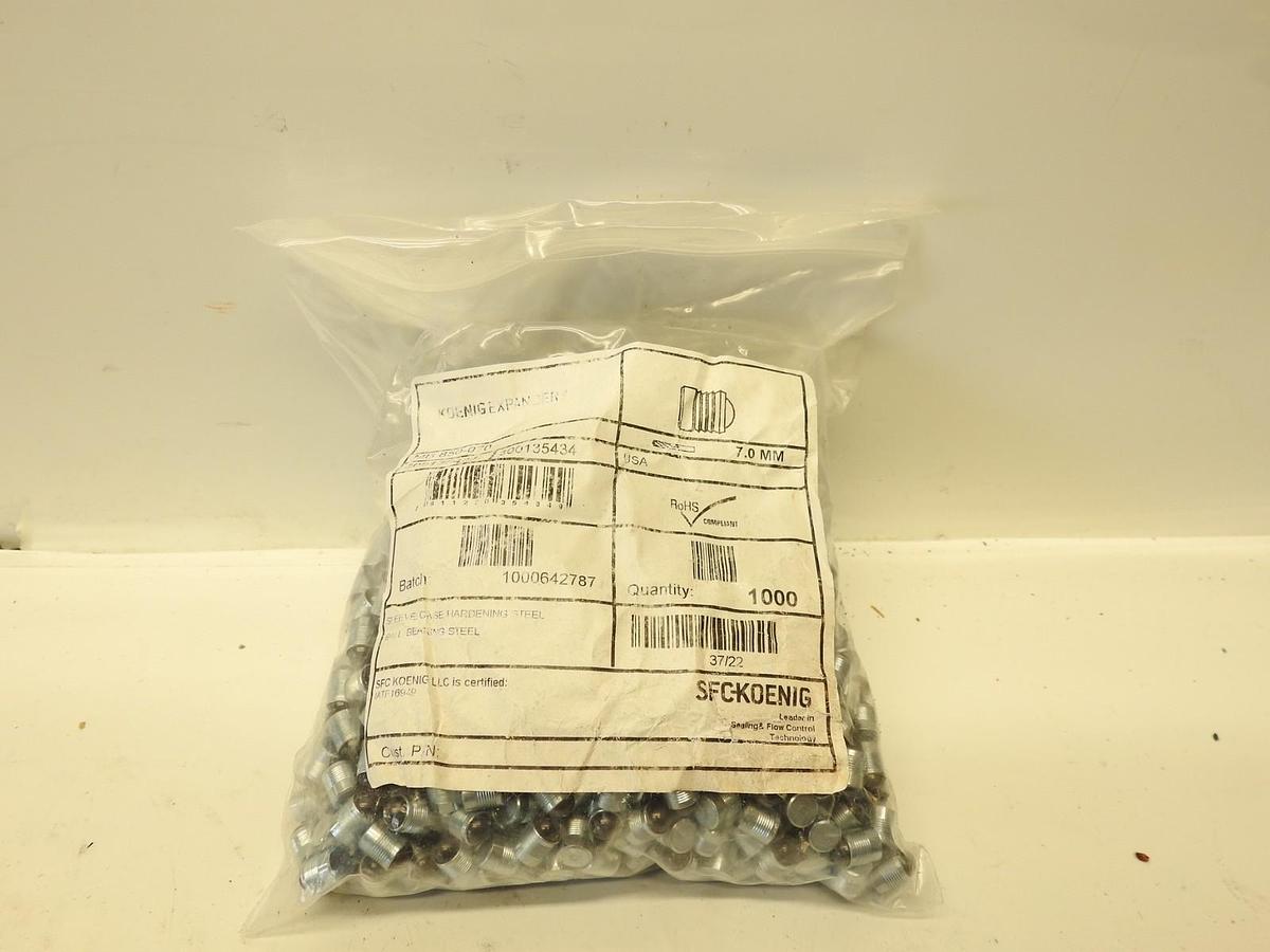 Lot Of 1000 Koenig 300135434 MB 850-070 Expander Sealing Plugs 7 mm, Pmax 350 ba