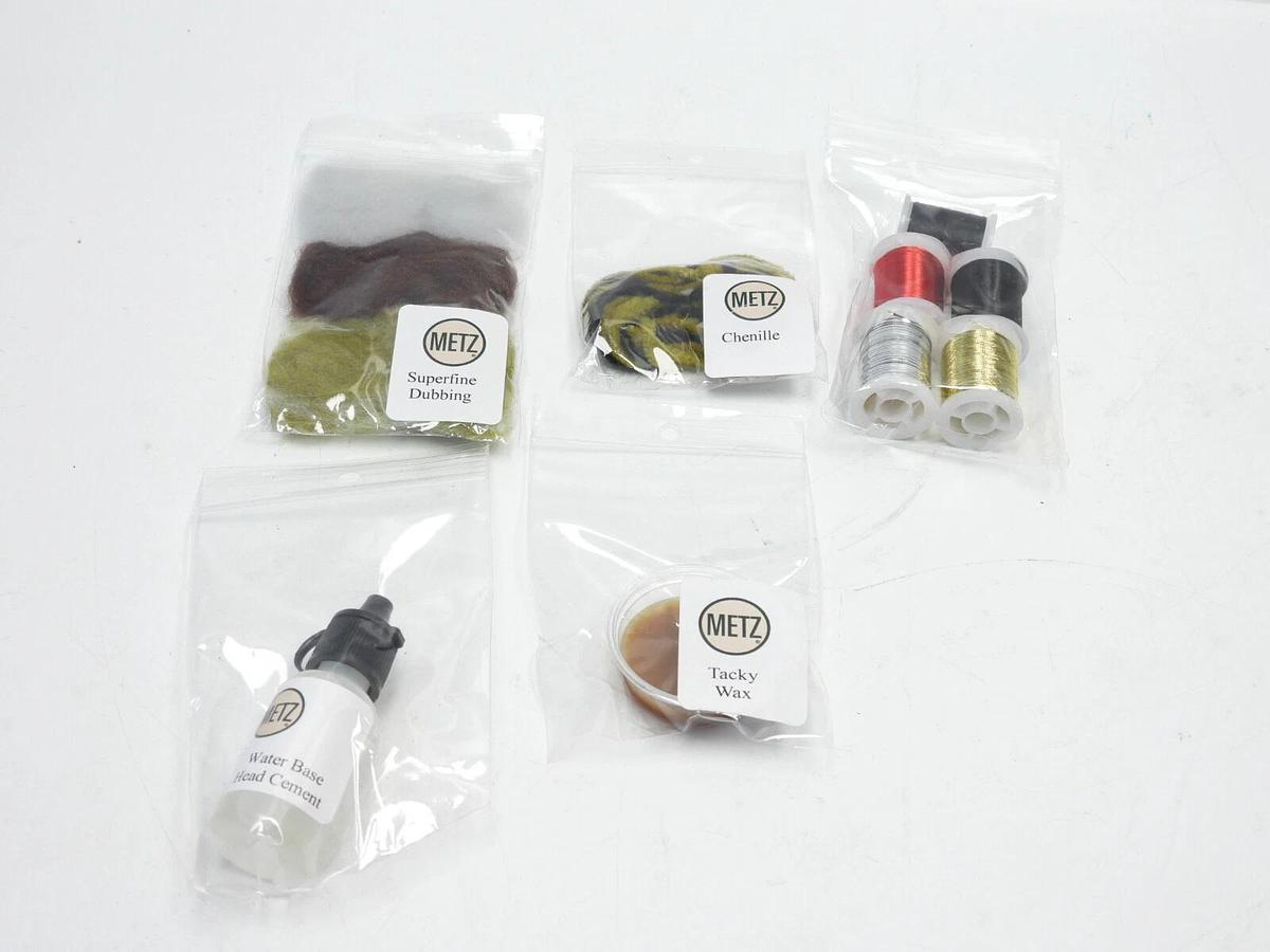 New Metz Fly Tying Kit W Assorted Materials Dry Fly Nymph