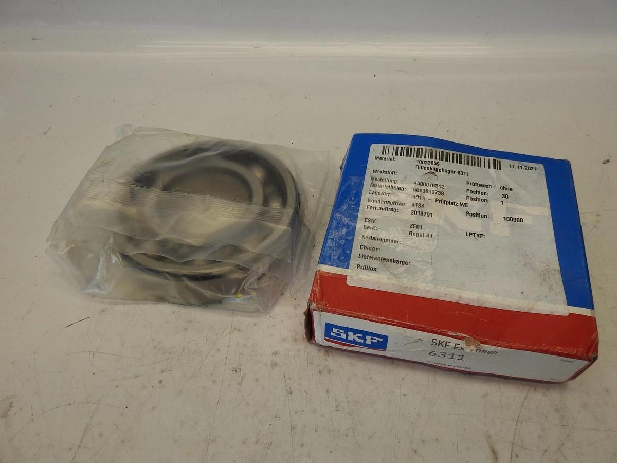 SKF 6311 C3 DEEP GROOVE BALL BEARING, OPEN NO SEALS 55x120x29mm
