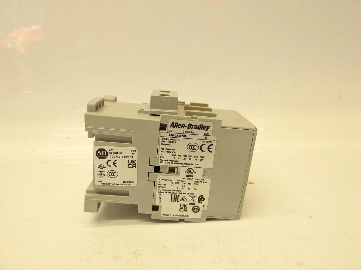 New Oem ALLEN-BRADLEY 100-C43*00 3 POLE NON-REVERSING 3 PHASE DIN RAIL 48 V
