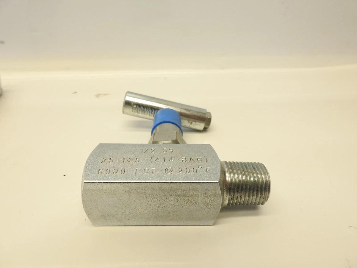 4PK KF Industries 1/2” Mnpt X 1/2” Fnpt 6,000# O-ring Carbon Steel Needle Valve