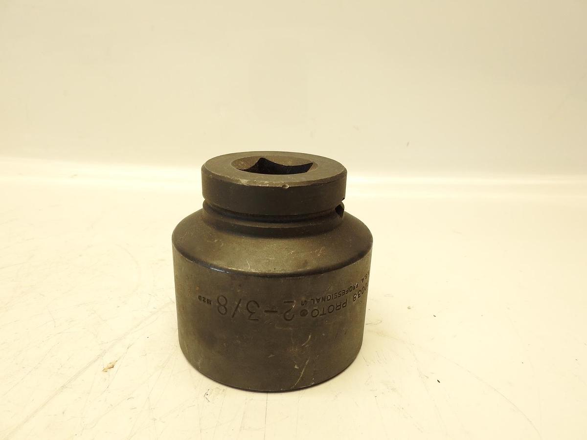 PROTO Impact Socket: 1 in Drive Size, 2 3/8 in Socket Size, 12-Point, Std, Black