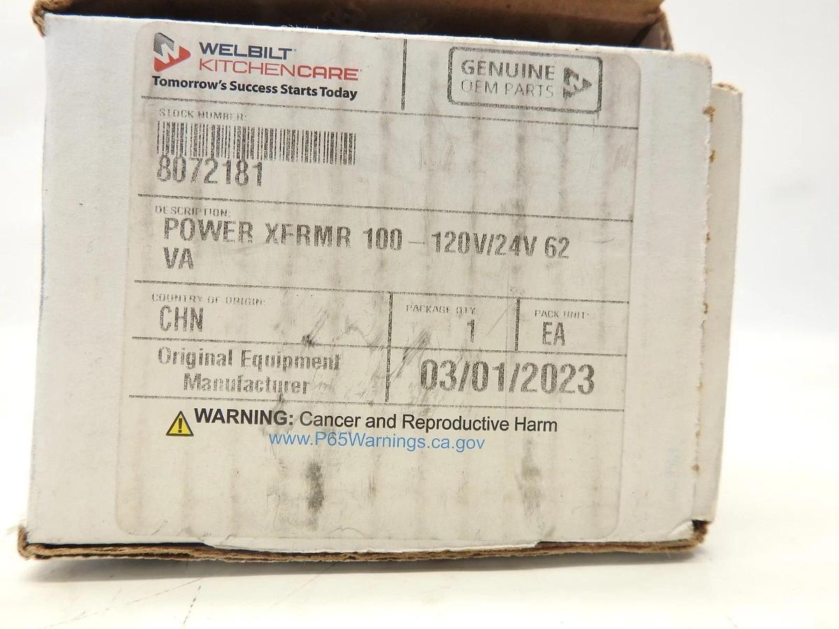 New Genuine Oem Frymaster Power Transformer 100-120V/24V 62Va 8072181