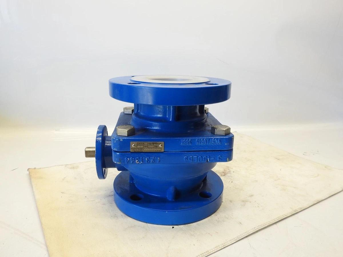 NEW SWISS FLUID 1 1/2" 150 LBS FLANGE U85 A85 PFA LINED SBV BALL VALVE BODY