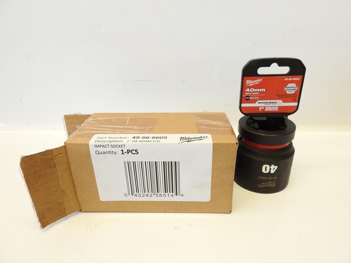 New Oem Milwaukee 49-66-6603 SHOCKWAVE 1" Drive Impact Socket 40MM Standard 6 Po