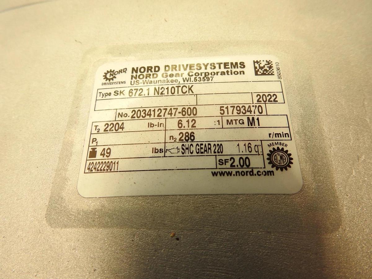 New Oem Nord Drive Systems 672.1 N210TCK Gear Box 51793470