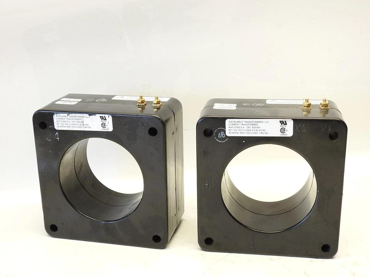 New Lot Of 2 Instrument Transformers 650-601 Ratio 600:5 A