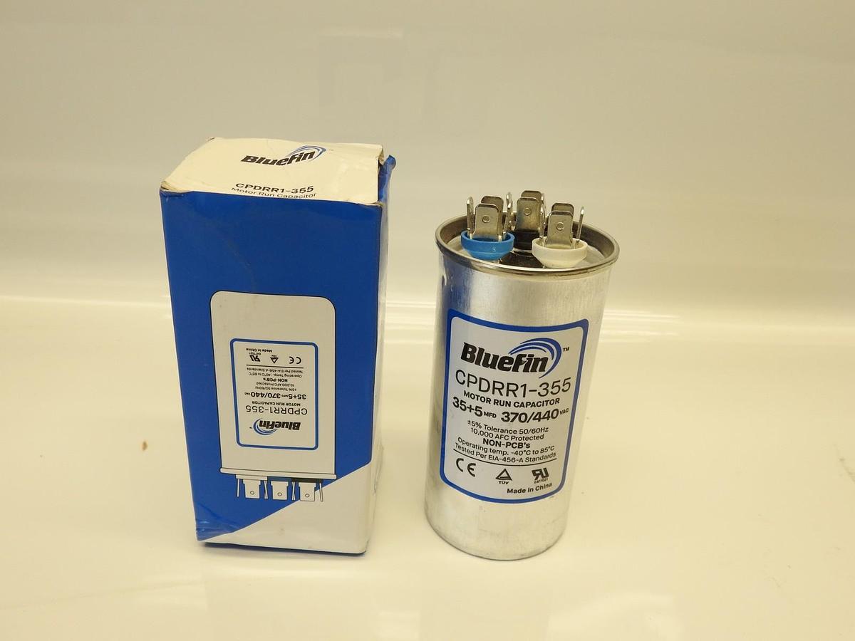 35+5 Capacitor, BlueFin 370/440, HVAC, AC Parts, New, CPDRR1-355, Round,