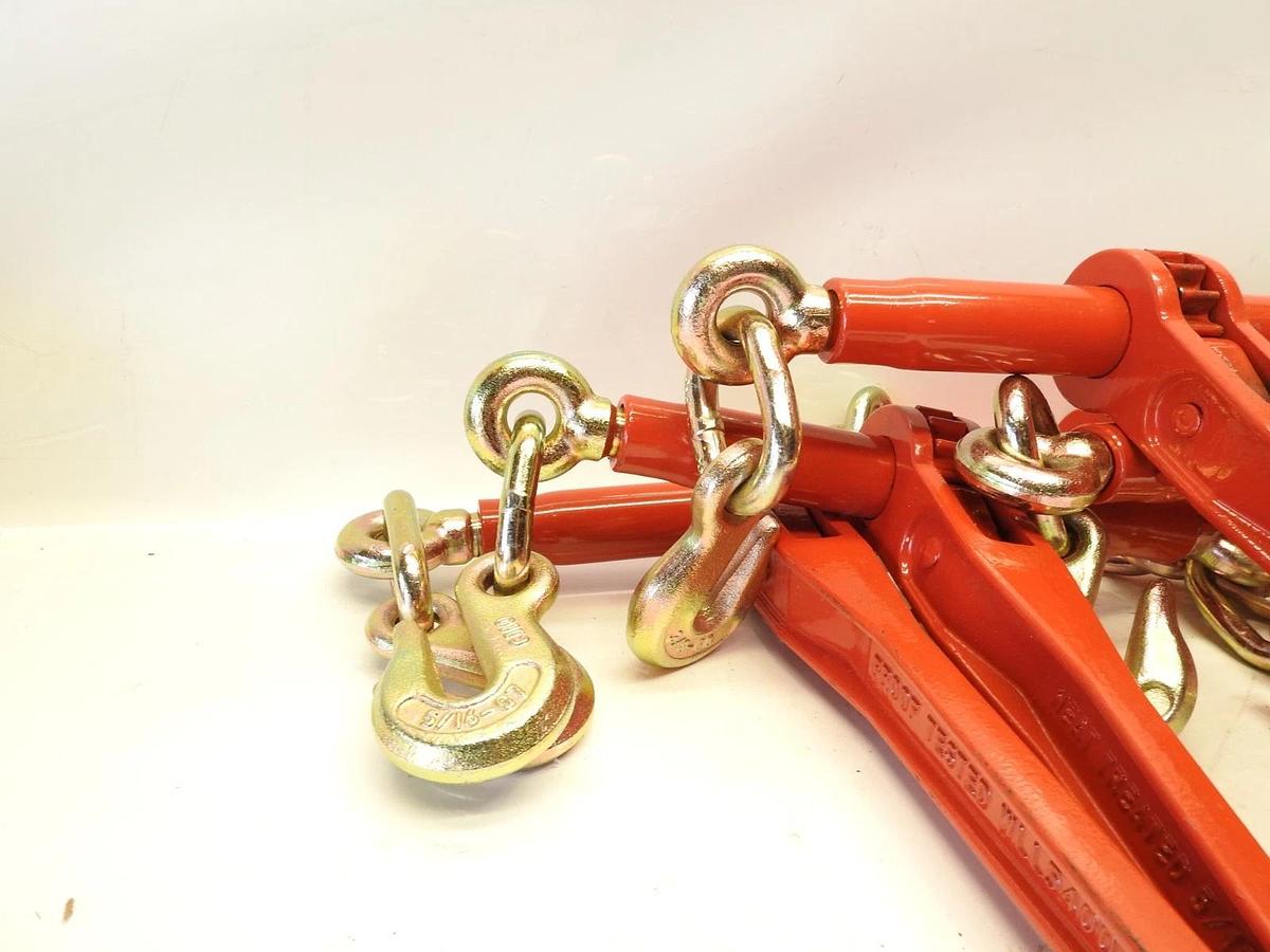 Lot OF 5 Ratchet Chain Load Binder 5/16"- 3/8" Hi-Test 859223614