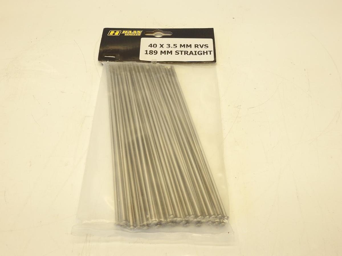 Haan Wheels Spoke Set 40 X 3.5 MM RVS 189MM Straight