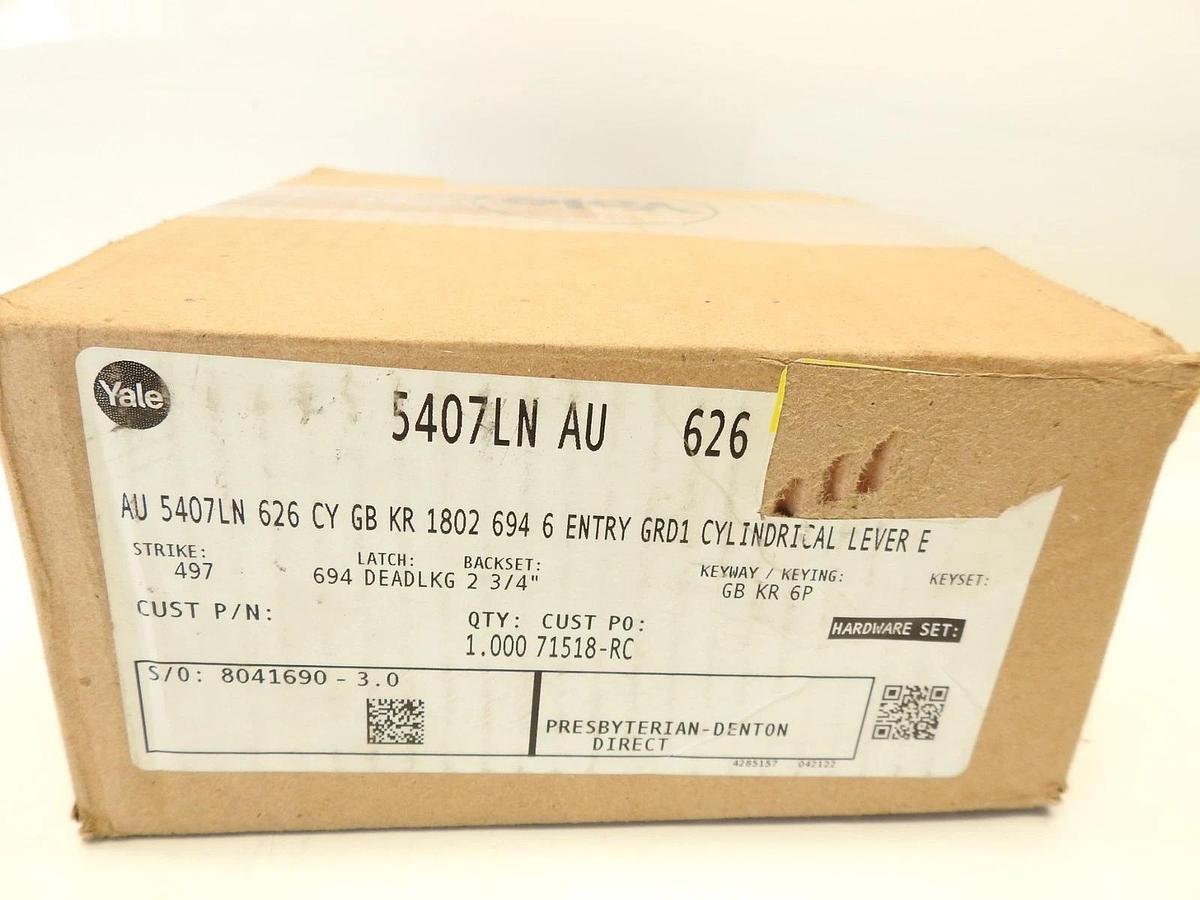 NEW Yale 5407LN AU 626 5400LN Heavy Duty Cylindrical Lever Lockset-Grade 1