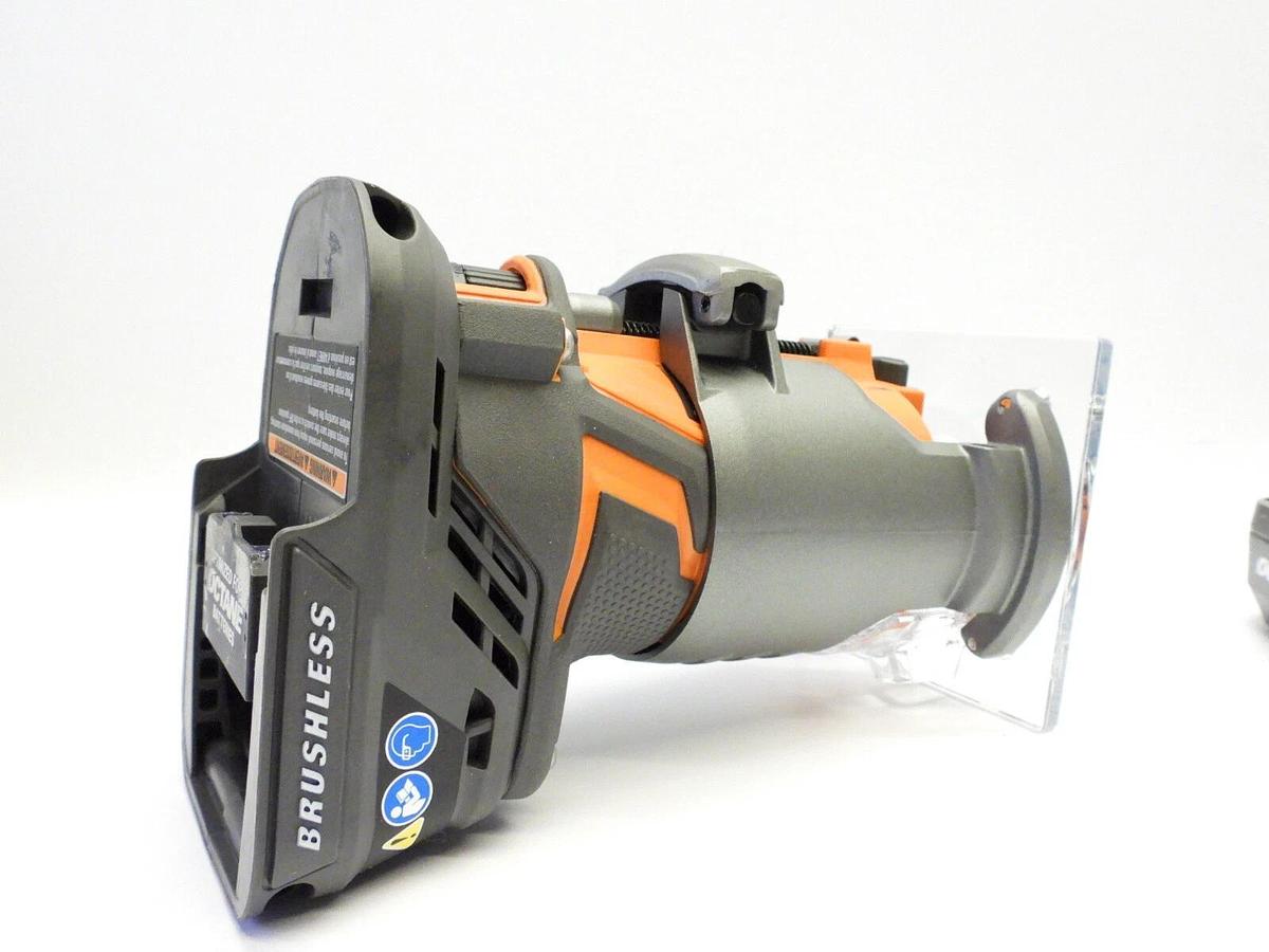 RIDGID Fixed Base Router 18-Volt Bluetooth Battery Charger Depth Adjustment