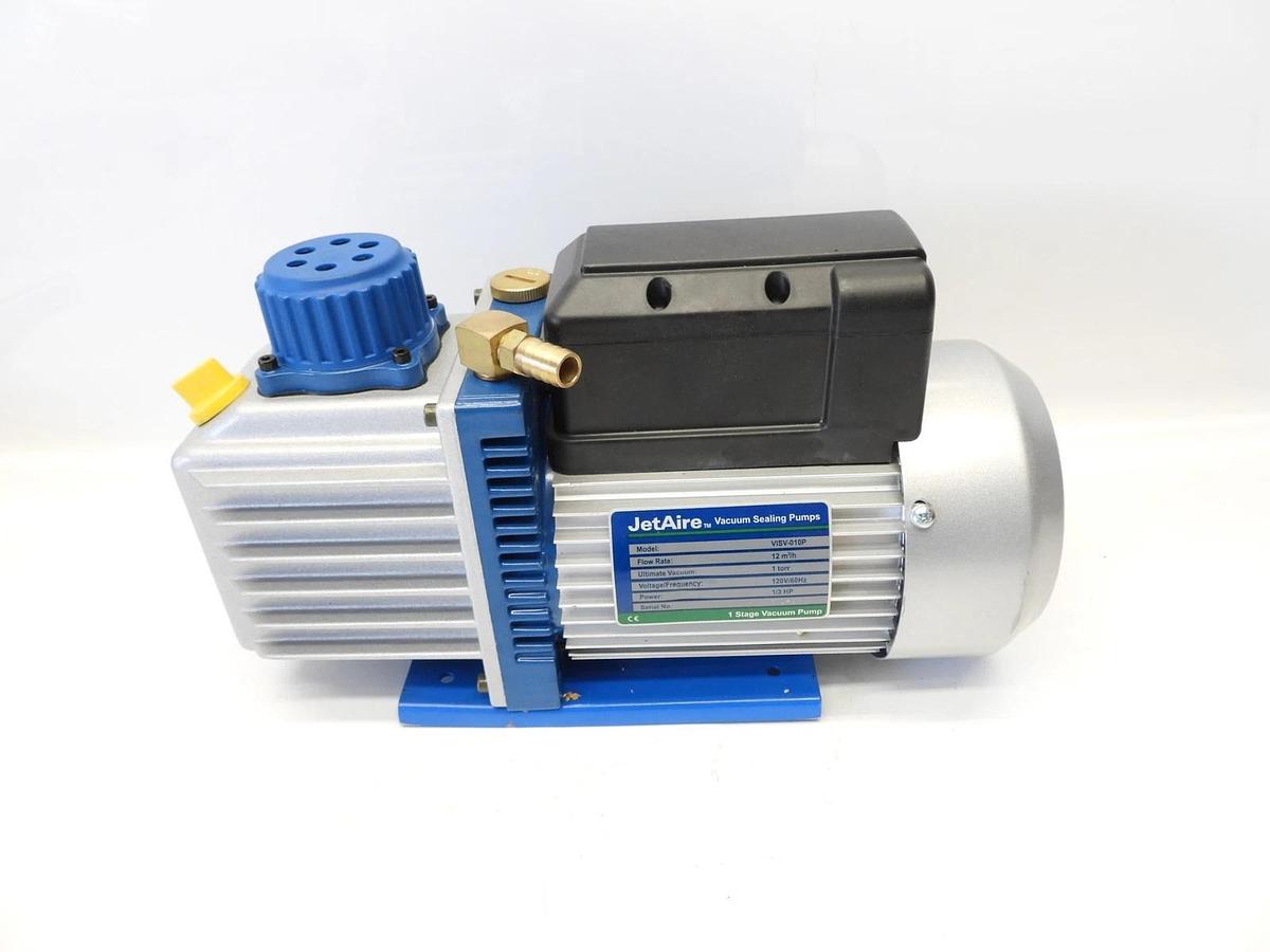 New JetAire VISV-010P 1 Stage Vacuum Sealing Pump 1 torr  120V/60Hz  1/3 HP
