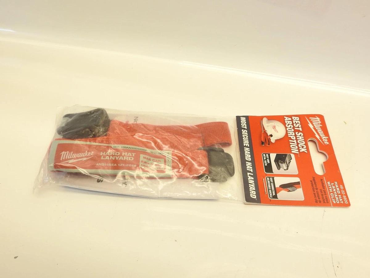 Lot Of 5 Milwaukee 48-22-8800 Hard Hat Lanyard, 2 lb Wt Capacity, Red
