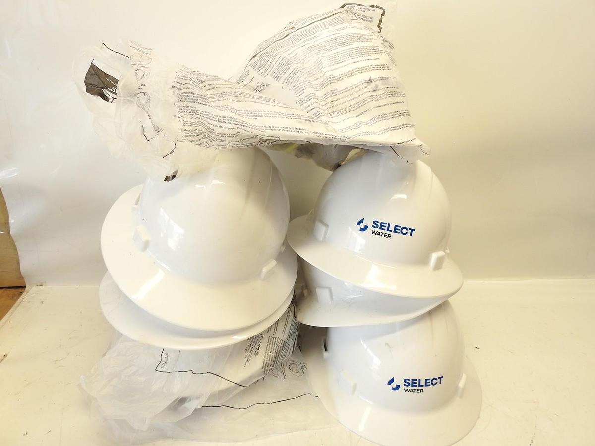 Lot Of 8 Ansi Z89.1-2014 Size Range 6 1/2-8 White Safety Helmet