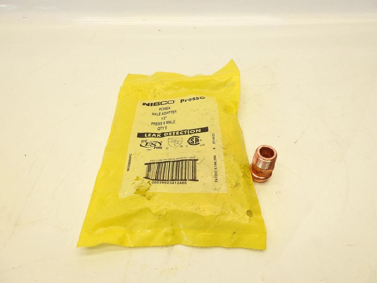 NEW (Bag of 5) NIBCO 9030950HPC Press-G PCH604 3/4” Press X Male Adapter
