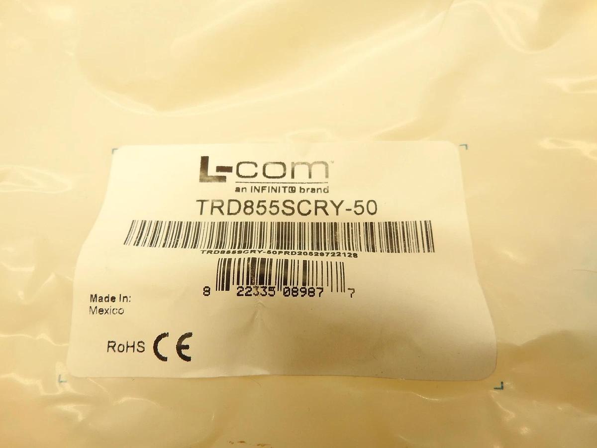 L-COM TRD855SCRY-50 Network Cable Assembly, Cat 5E,Shielded,RJ45/RJ45