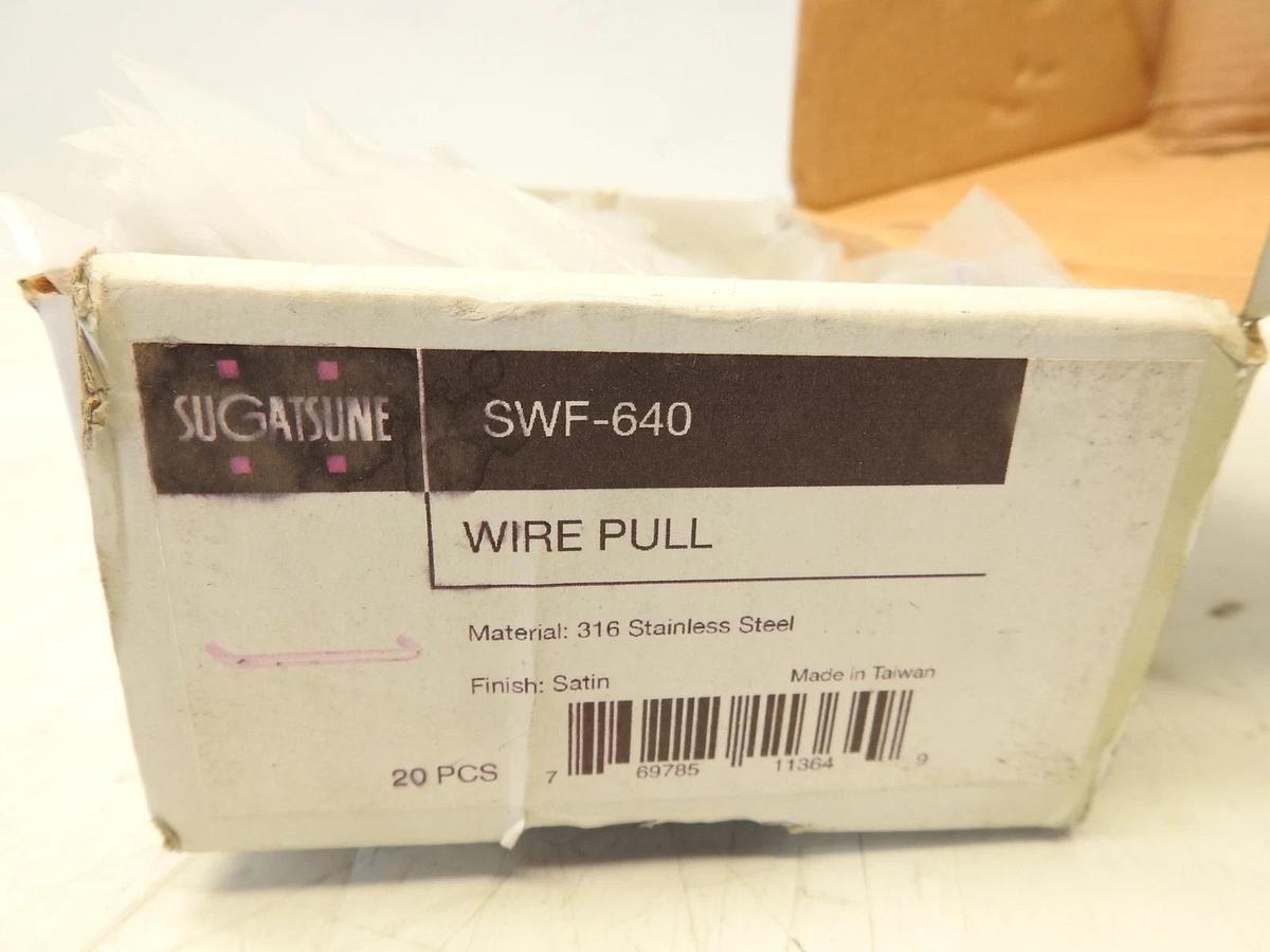 20Pk SUGATSUNE SWF-640 Pull Handle,316 Stainless Steel,Satin
