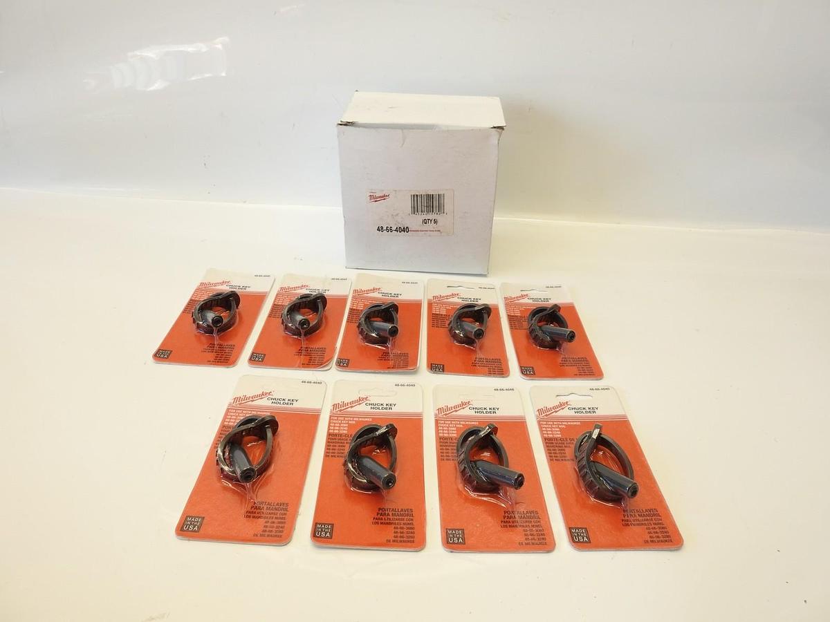 9PK NEW GENUINE MILWAUKEE CHUCK KEY HOLDER 48-66-4040
