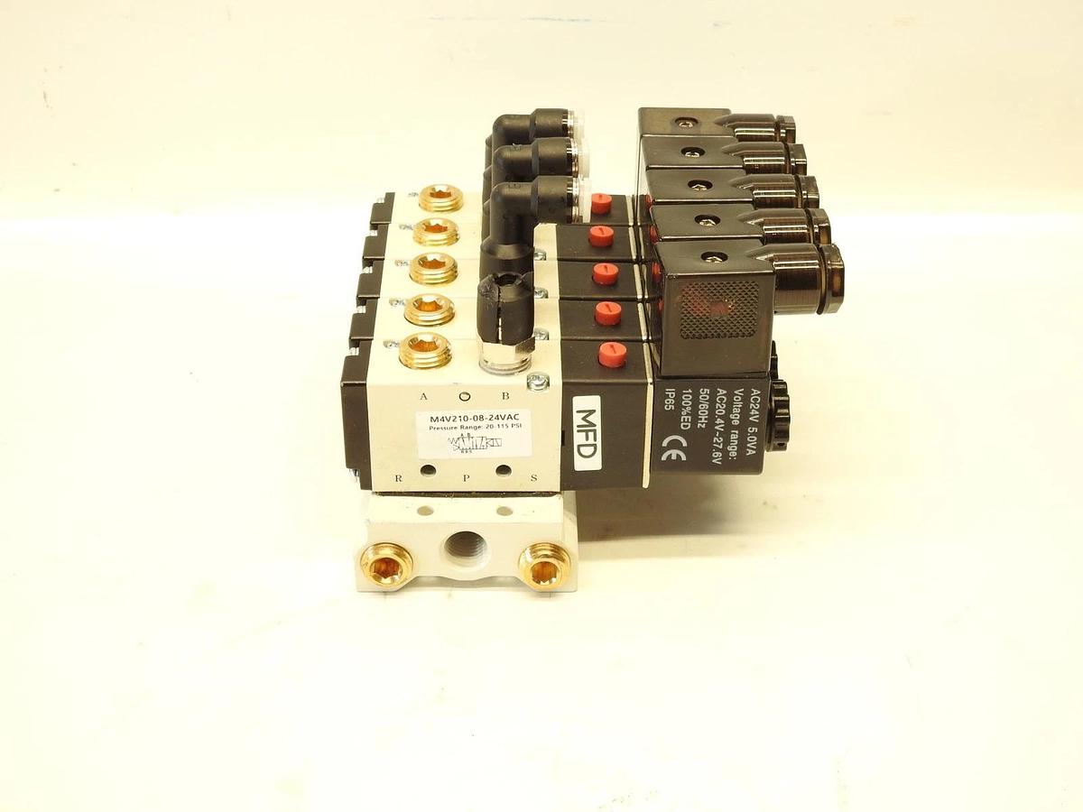 5 Port Pneumatic Solenoid Bank-24V M4V210-08-24VAC
