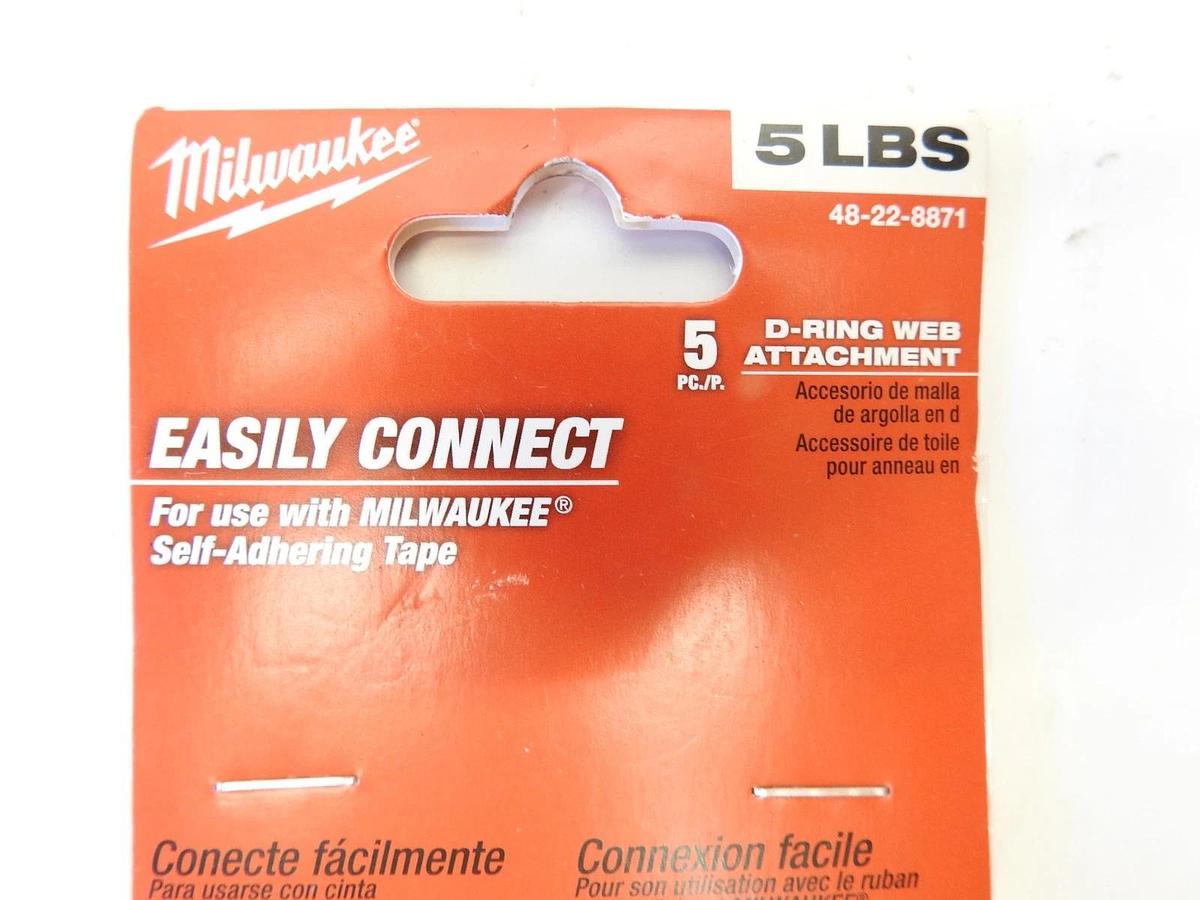 Lot Of 11 Packs Of 5 Milwaukee Tool 48-22-8871 5 Pc. 5 Lb. D-Ring Web Attachment