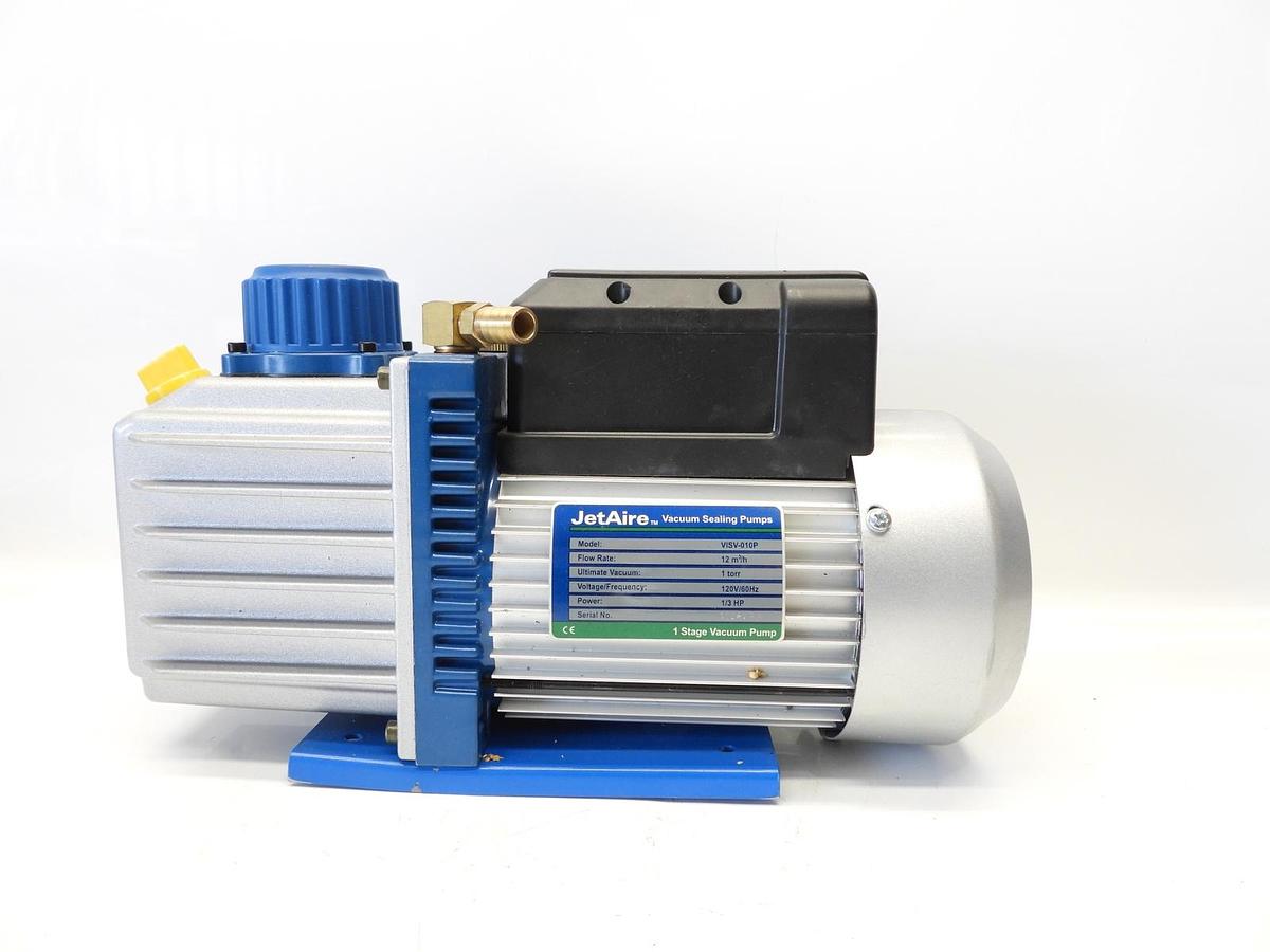 New JetAire VISV-010P 1 Stage Vacuum Sealing Pump 1 torr  120V/60Hz  1/3 HP