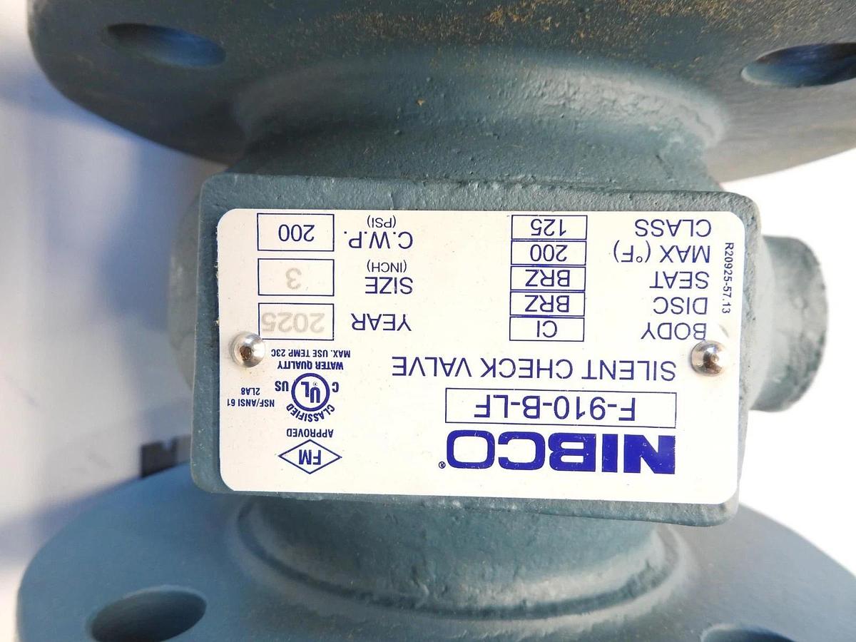New Genuine Nibco F-910-B-LF Check Valve 3” Flanged